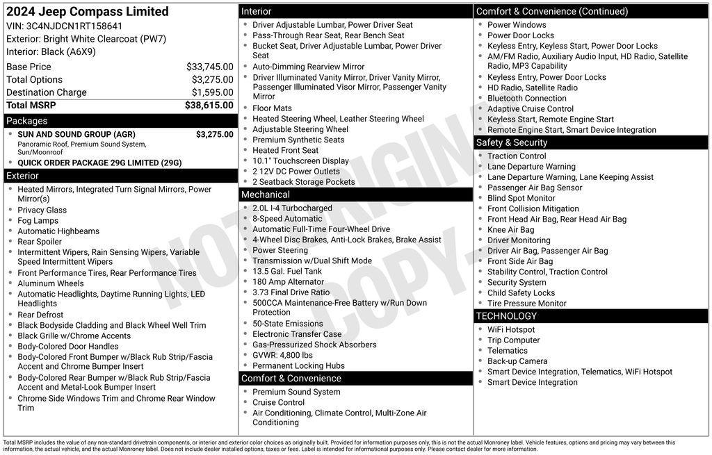 used 2024 Jeep Compass car, priced at $26,500