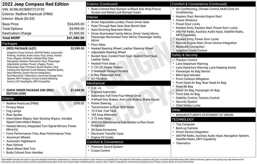 used 2022 Jeep Compass car, priced at $24,347