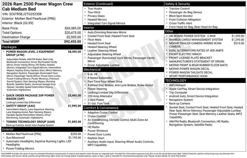 new 2026 Ram 2500 car, priced at $84,454