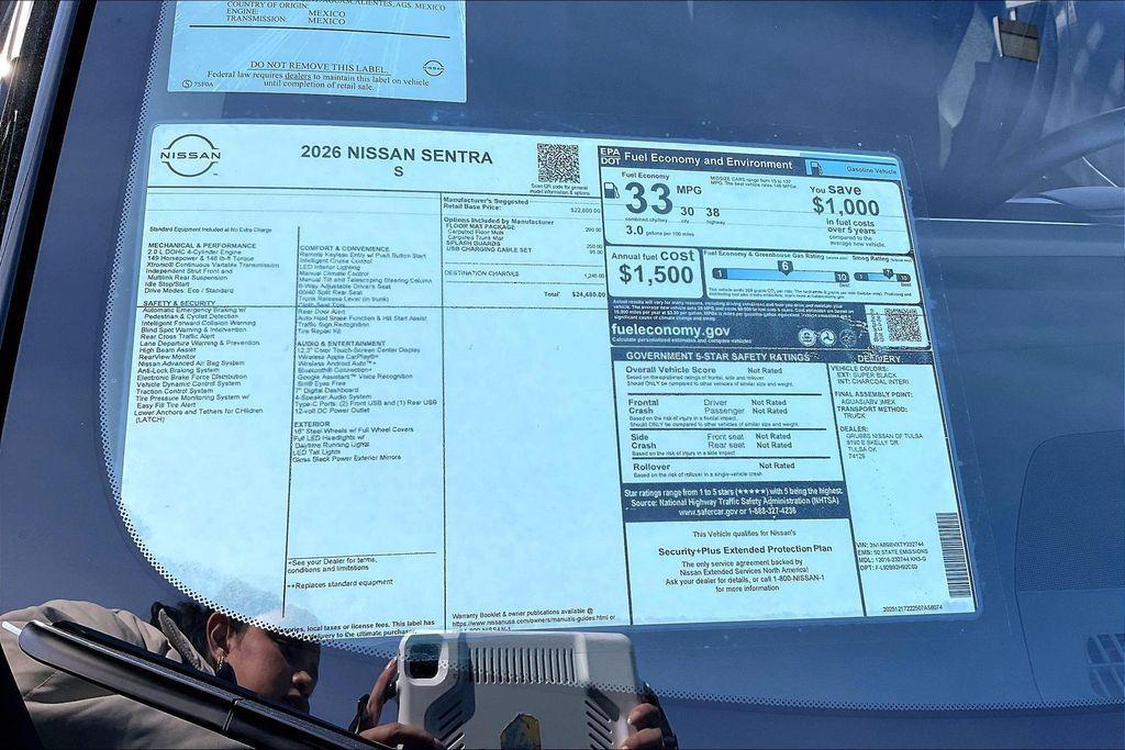 new 2026 Nissan Sentra car, priced at $23,768