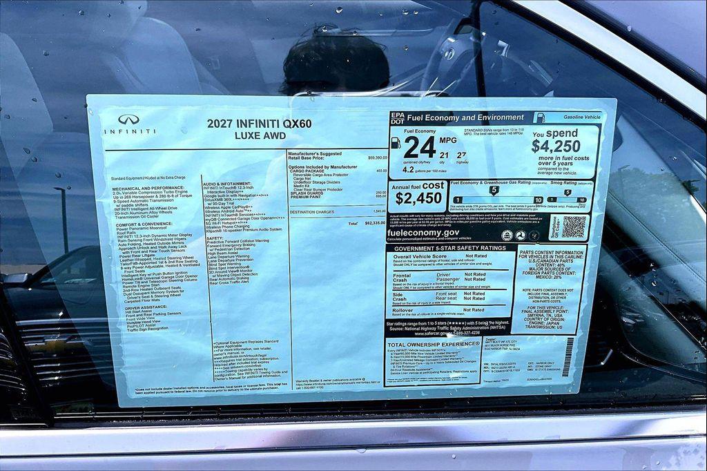 new 2027 INFINITI QX60 car, priced at $63,024