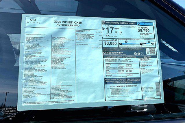 new 2026 INFINITI QX80 car, priced at $115,230