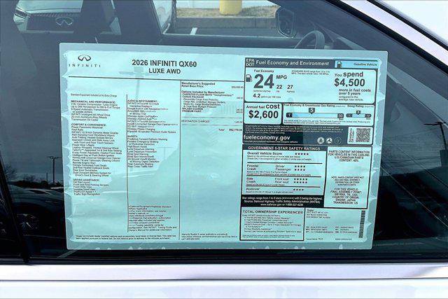 new 2026 INFINITI QX60 car, priced at $62,170