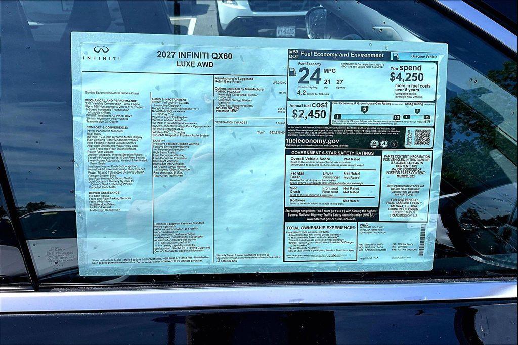 new 2027 INFINITI QX60 car, priced at $60,564