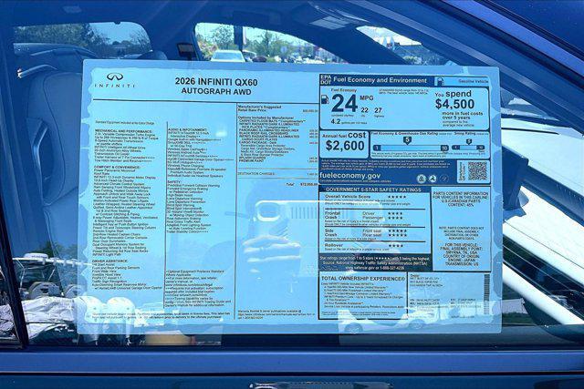 new 2026 INFINITI QX60 car, priced at $72,055