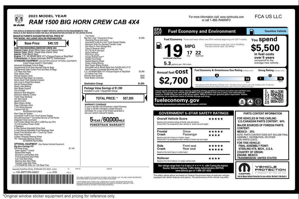 used 2023 Ram 1500 car, priced at $34,391