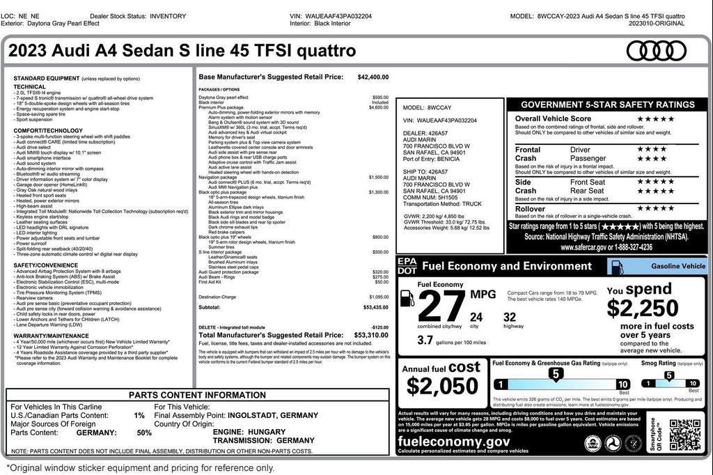 used 2023 Audi A4 car, priced at $31,894