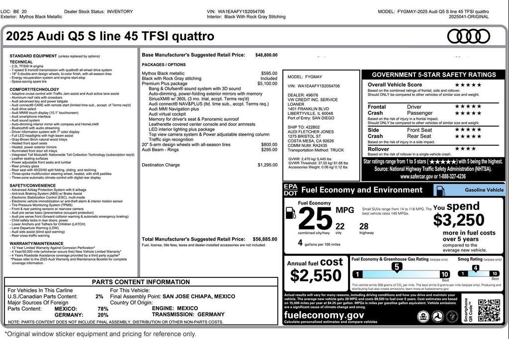 used 2025 Audi Q5 car, priced at $38,390