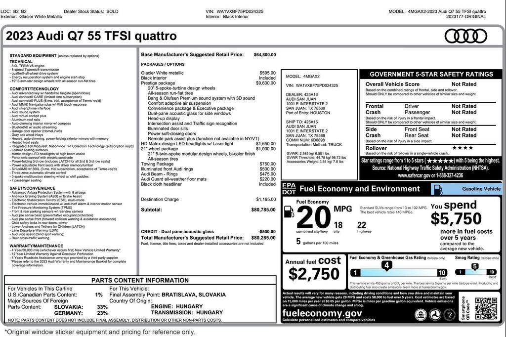 used 2023 Audi Q7 car, priced at $41,891