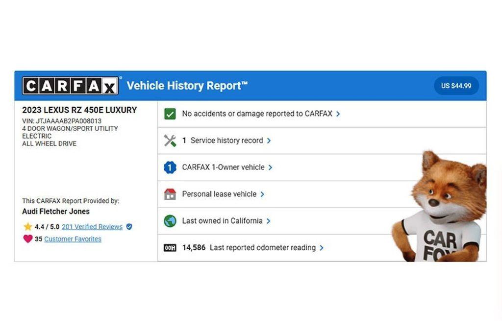 used 2023 Lexus RZ 450e car, priced at $28,390