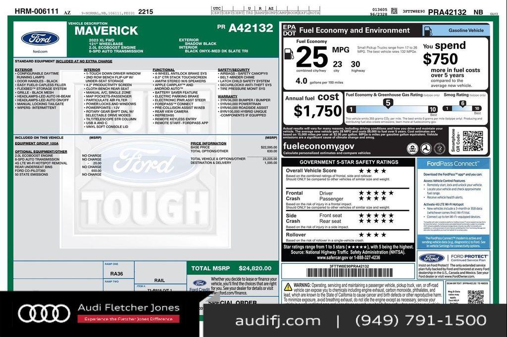 used 2023 Ford Maverick car, priced at $19,892