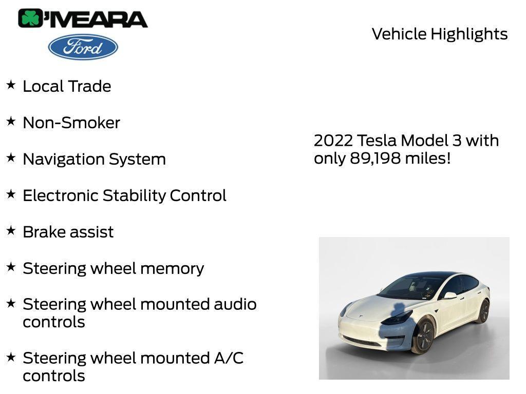 used 2022 Tesla Model 3 car, priced at $29,499