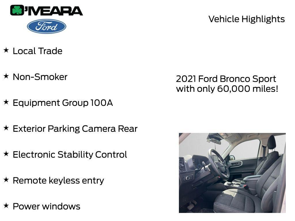 used 2021 Ford Bronco Sport car, priced at $20,420