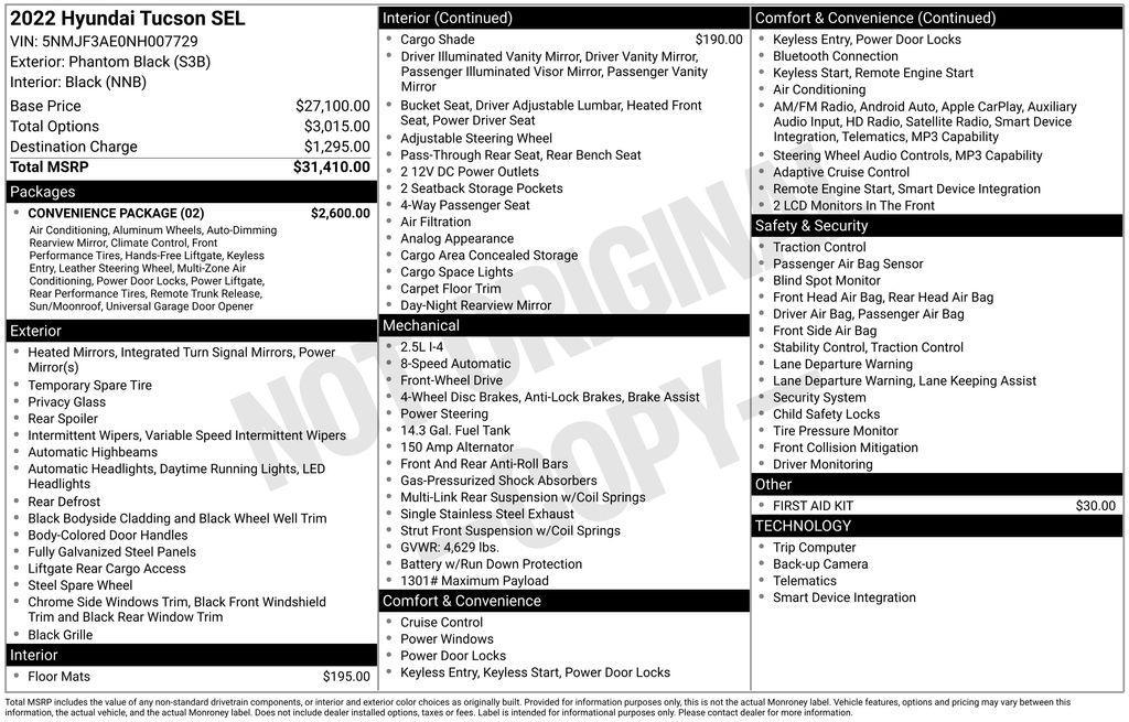 used 2022 Hyundai Tucson car, priced at $19,990