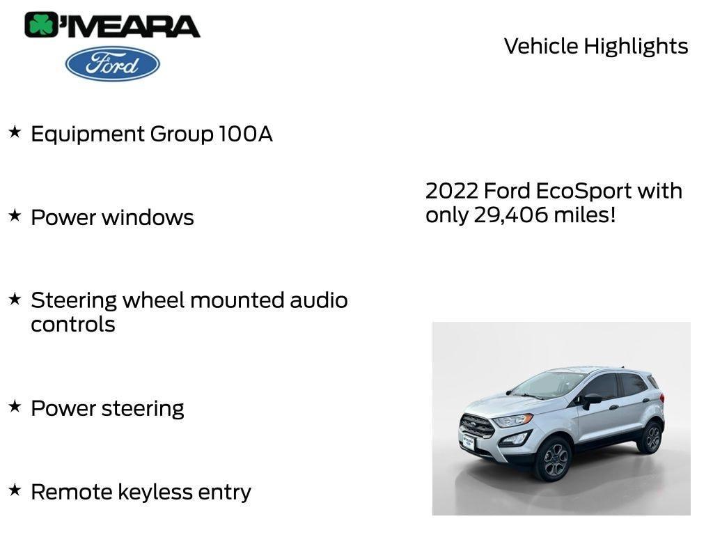 used 2022 Ford EcoSport car, priced at $15,990