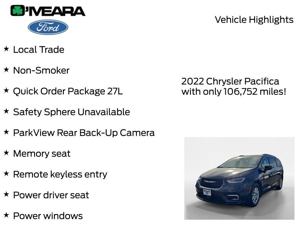 used 2022 Chrysler Pacifica car, priced at $15,990