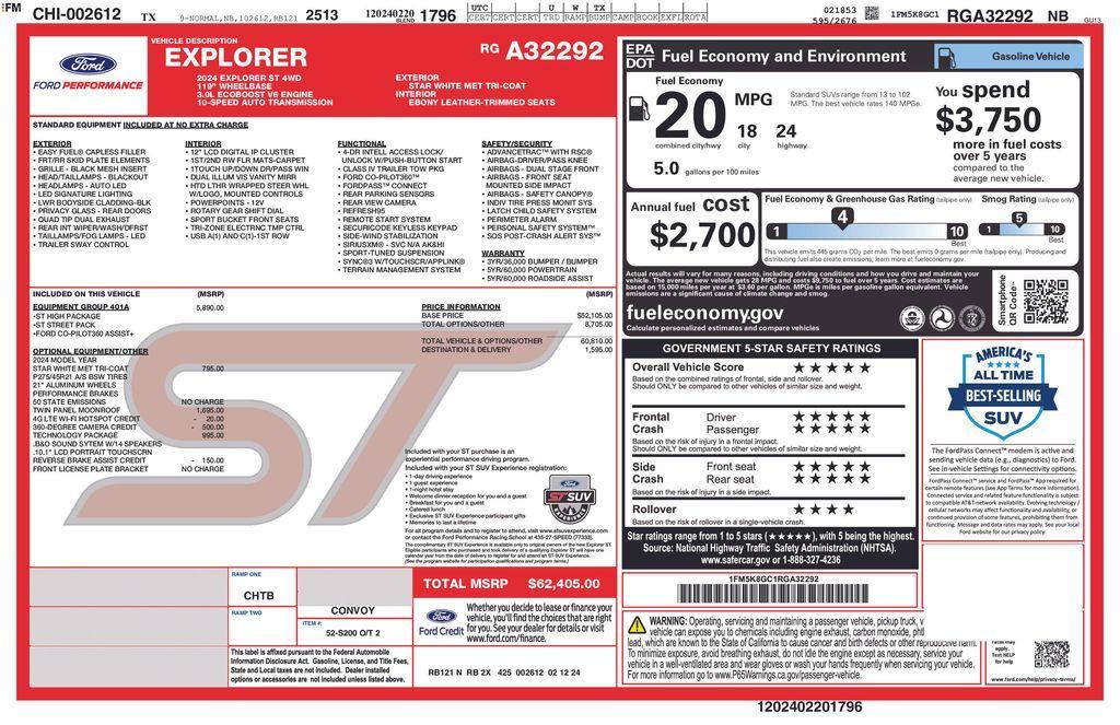 used 2024 Ford Explorer car, priced at $45,990