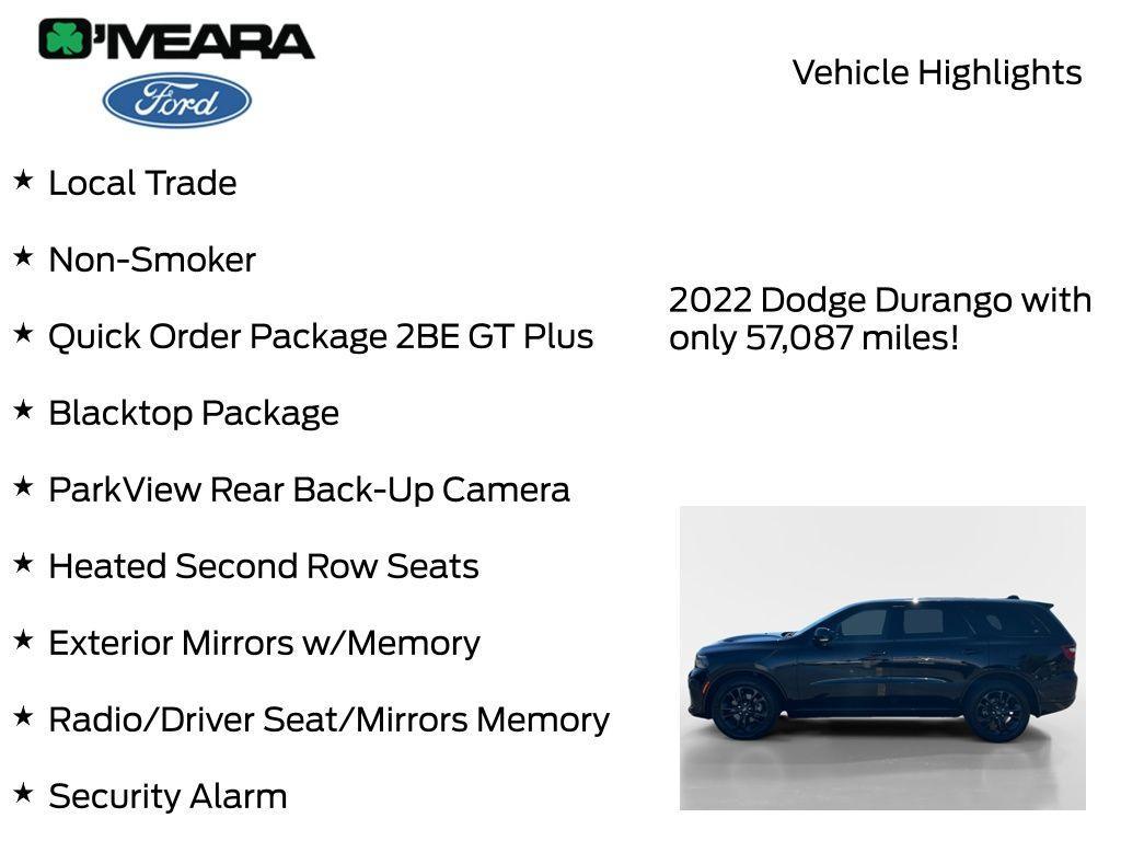 used 2022 Dodge Durango car, priced at $27,990