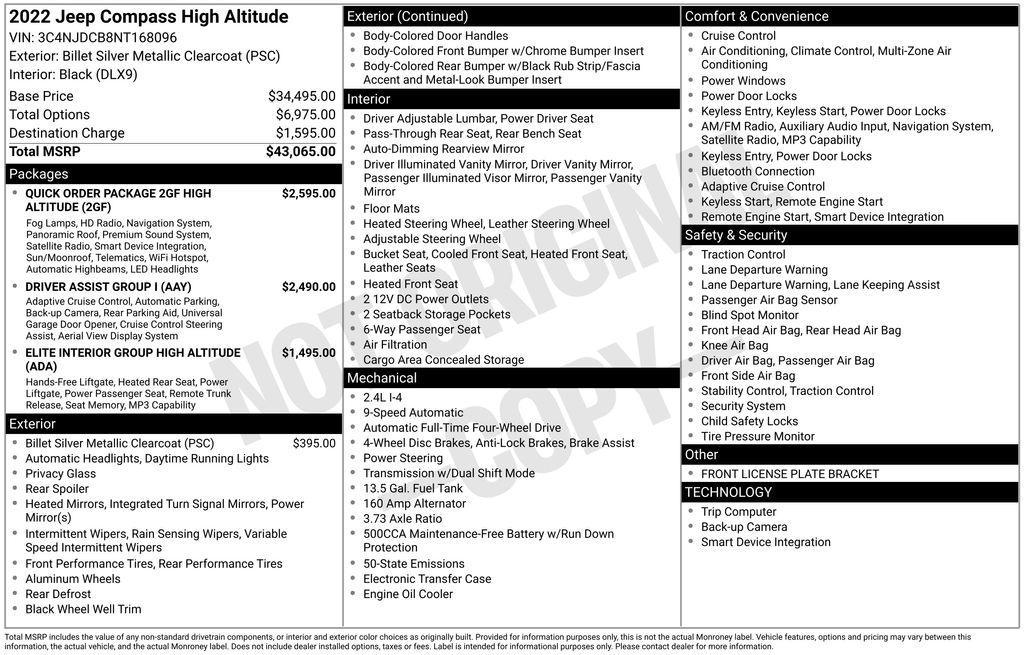 used 2022 Jeep Compass car, priced at $24,445