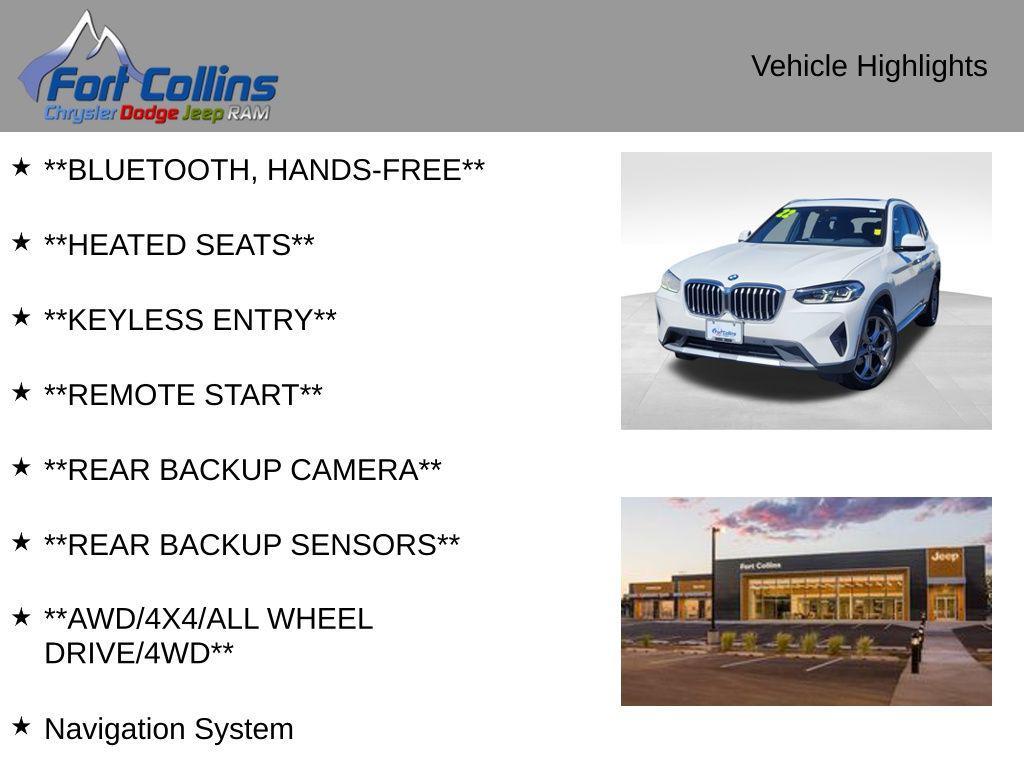used 2022 BMW X3 car, priced at $32,665