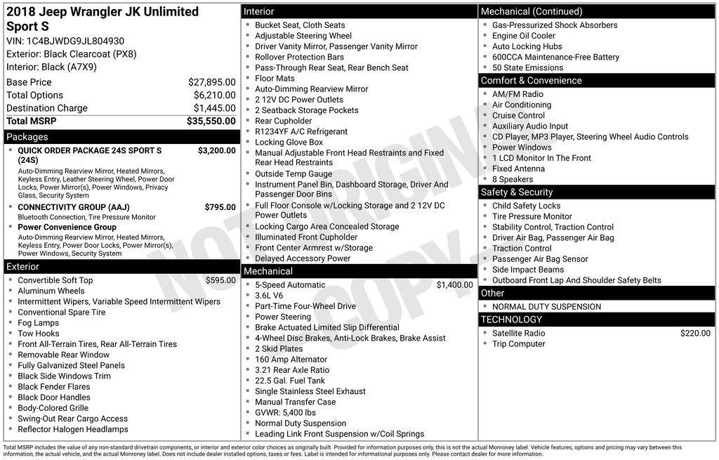 used 2018 Jeep Wrangler JK Unlimited car, priced at $20,886