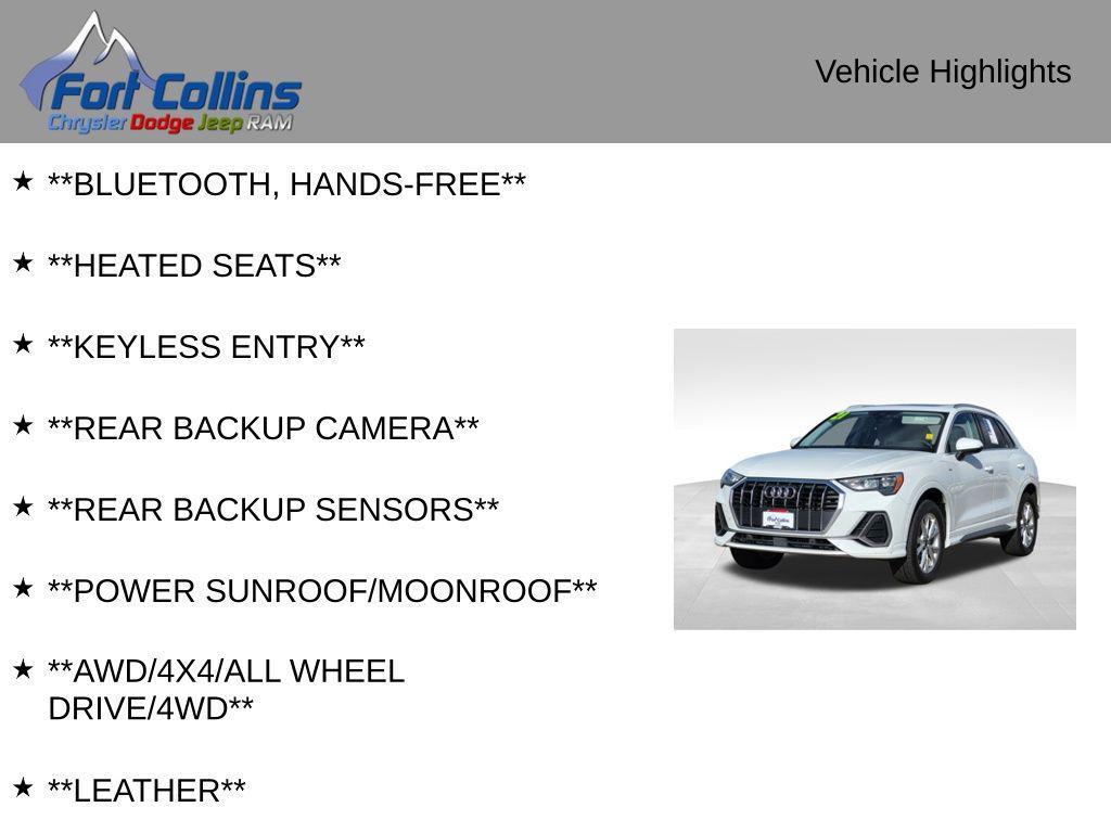 used 2021 Audi Q3 car, priced at $18,895