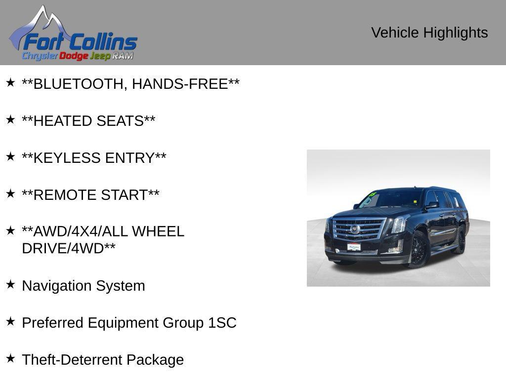 used 2015 Cadillac Escalade ESV car, priced at $15,402