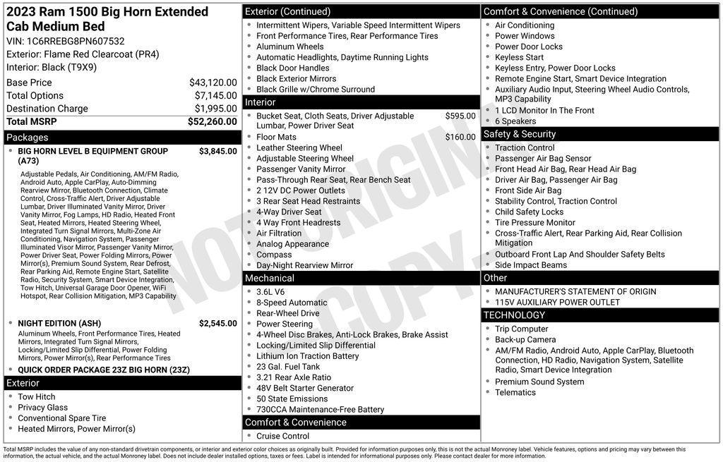 used 2023 Ram 1500 car, priced at $32,995