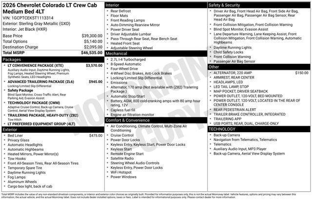 new 2026 Chevrolet Colorado car, priced at $41,965