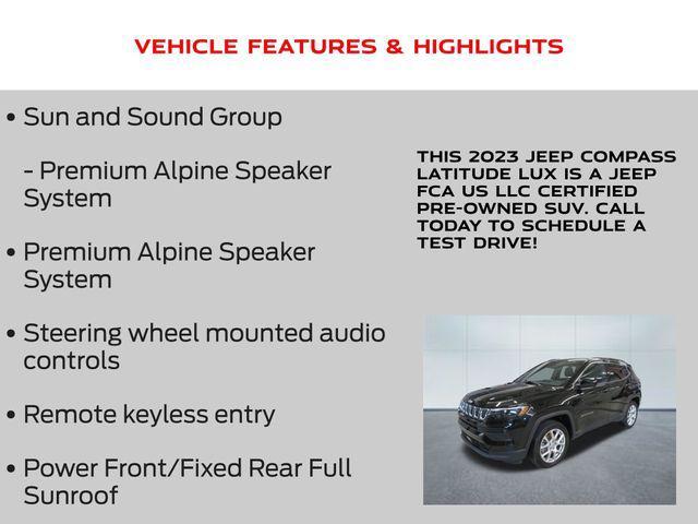 used 2023 Jeep Compass car, priced at $21,425