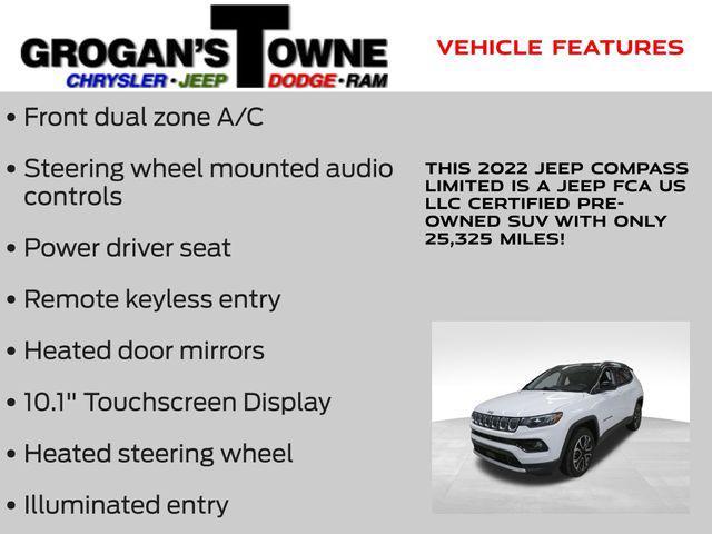 used 2022 Jeep Compass car, priced at $21,142