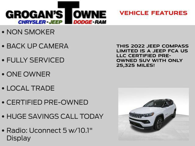 used 2022 Jeep Compass car, priced at $21,142