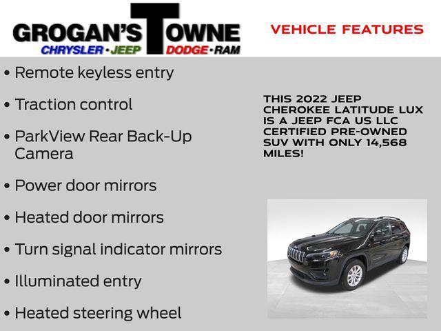 used 2022 Jeep Cherokee car, priced at $23,243