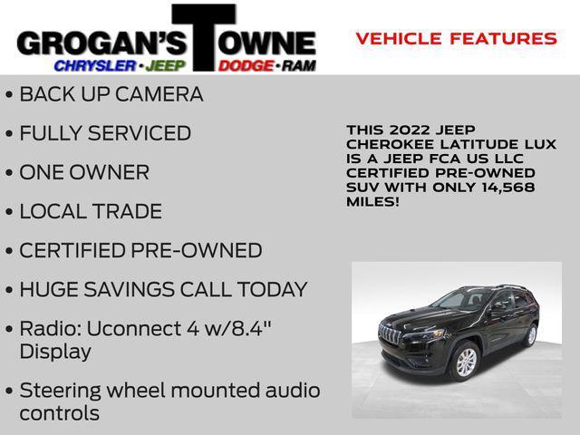 used 2022 Jeep Cherokee car, priced at $23,243