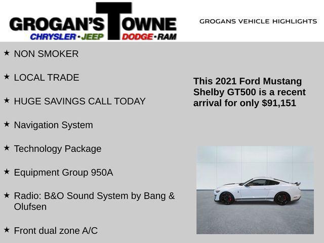used 2021 Ford Shelby GT500 car, priced at $91,151