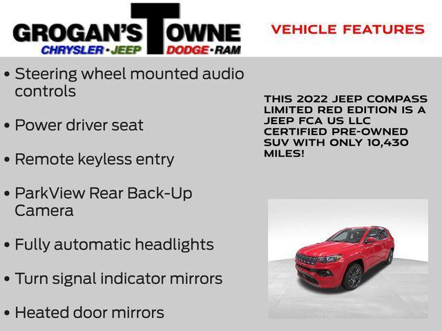 used 2022 Jeep Compass car, priced at $21,813