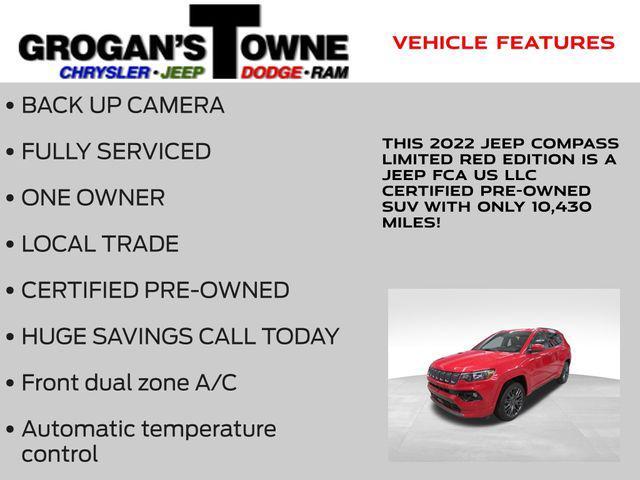used 2022 Jeep Compass car, priced at $21,813