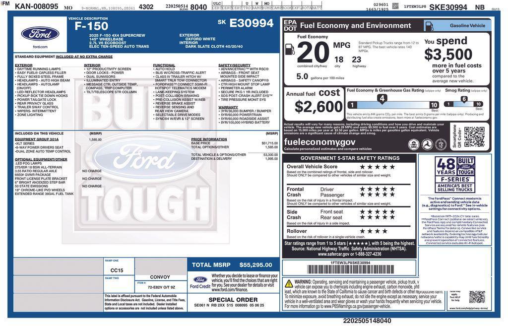 used 2025 Ford F-150 car, priced at $43,490