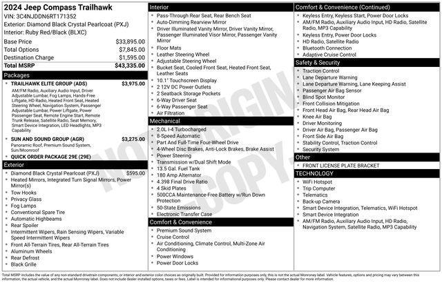 used 2024 Jeep Compass car, priced at $27,997