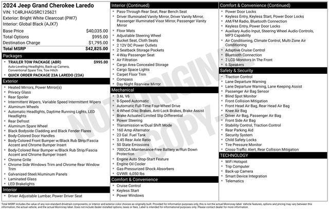 used 2024 Jeep Grand Cherokee car, priced at $28,400