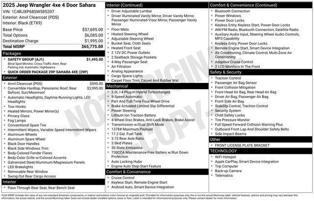 used 2025 Jeep Wrangler 4xe car, priced at $36,997