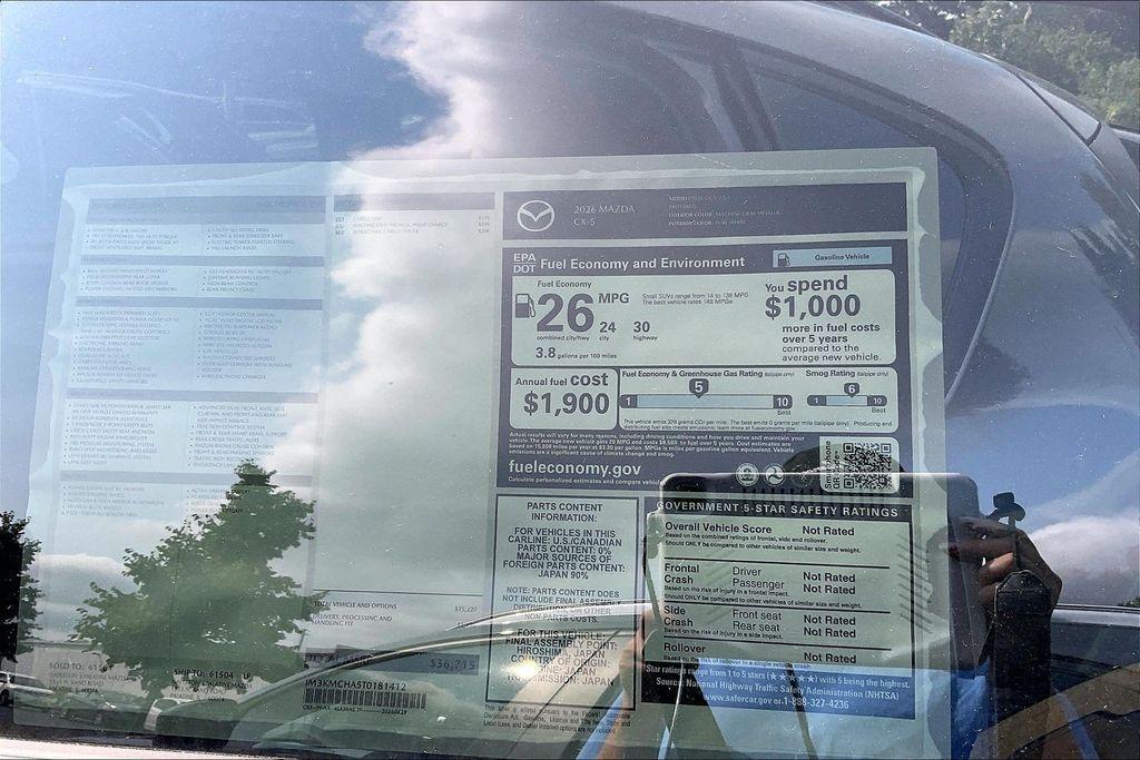 new 2026 Mazda CX-5 car, priced at $37,127