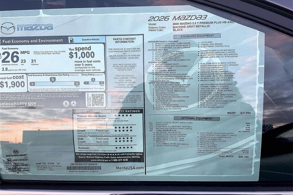 new 2026 Mazda Mazda3 car, priced at $37,558
