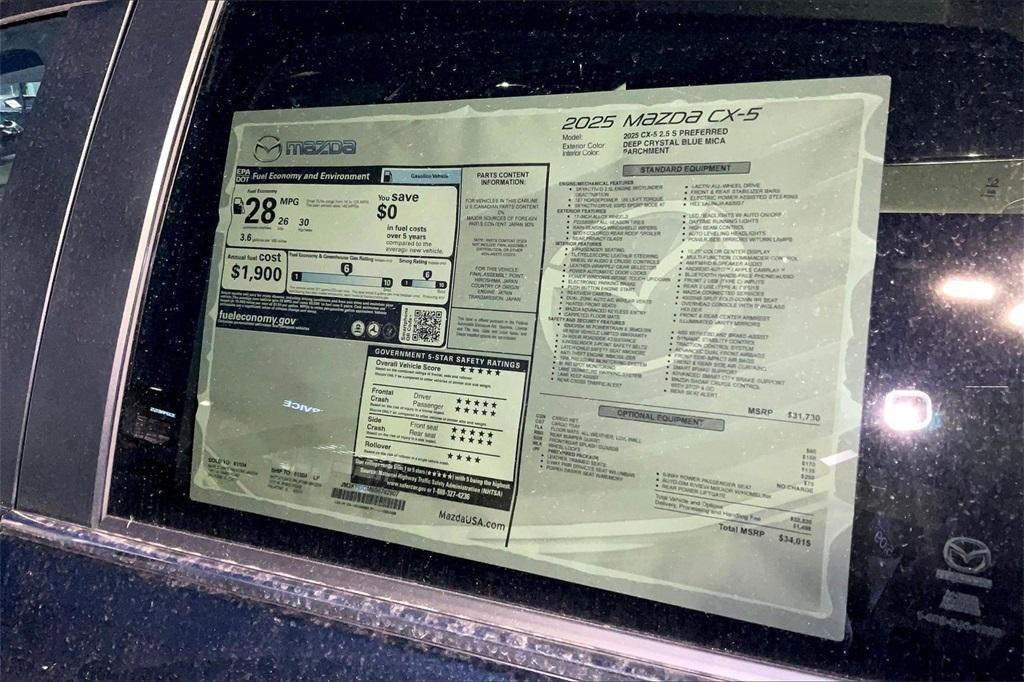 new 2025 Mazda CX-5 car, priced at $30,564