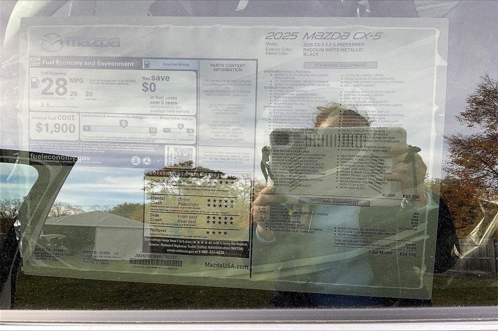 new 2025 Mazda CX-5 car, priced at $30,714