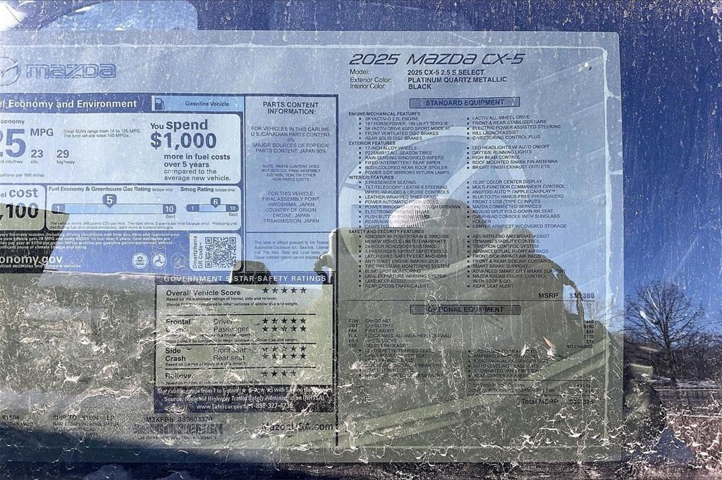 new 2025 Mazda CX-5 car, priced at $29,015