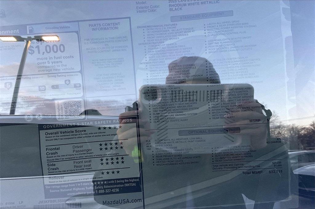 new 2025 Mazda CX-5 car, priced at $29,341