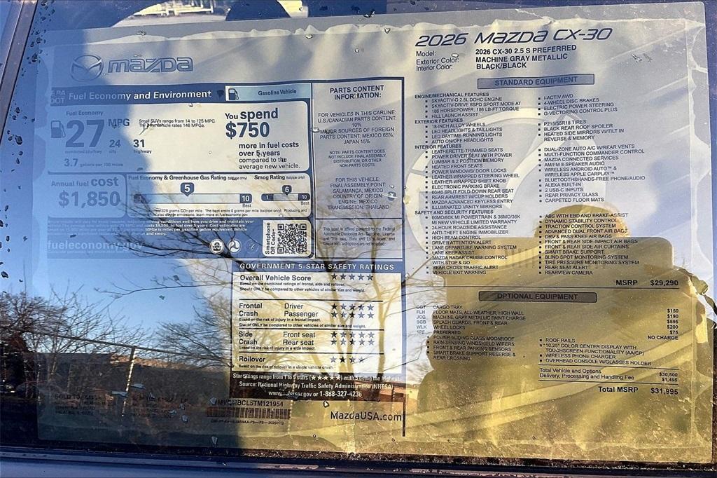 new 2026 Mazda CX-30 car, priced at $29,072