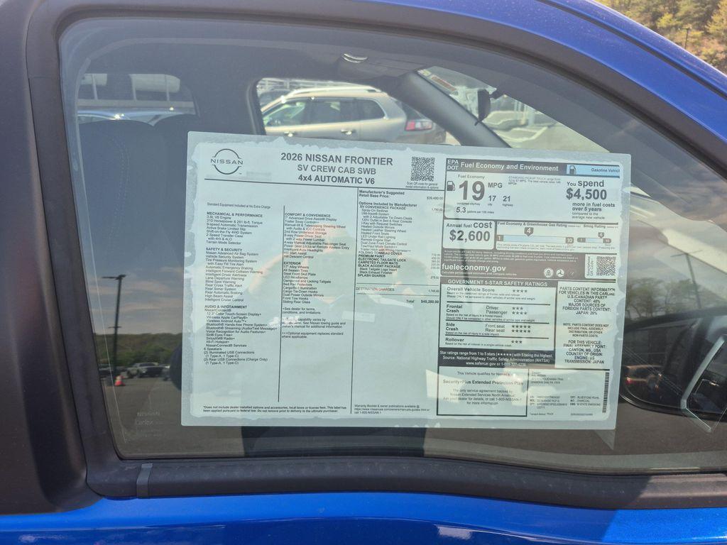 new 2026 Nissan Frontier car, priced at $43,481