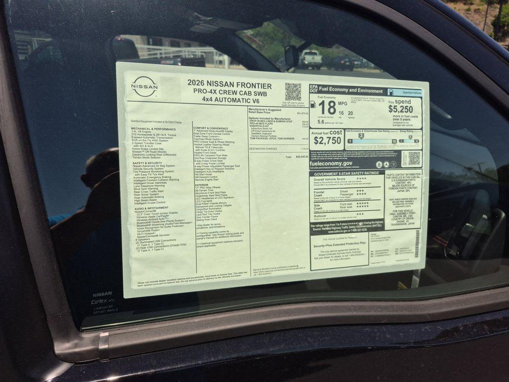 new 2026 Nissan Frontier car, priced at $44,668